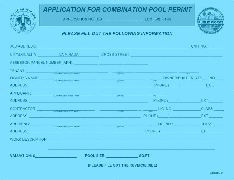 Pool Permit Application